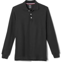 French Toast Toddler Boy's Long Sleeve Pique Polo - Black