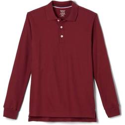 French Toast Toddler Boy's Long Sleeve Pique Polo - Burgundy