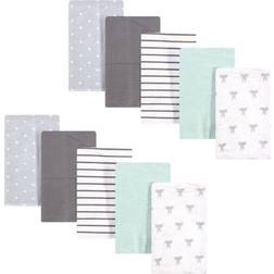 Hudson Cotton Flannel Burp Cloths 10-pack Modern Elephant