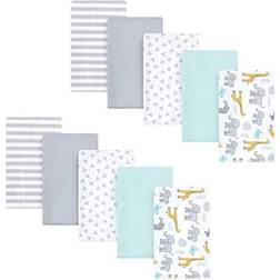 Hudson Cotton Flannel Burp Cloths 10-pack Yellow Safari