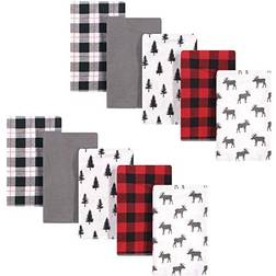 Hudson Cotton Flannel Burp Cloths 10-pack Plaid Moose