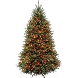 National Tree Company 7.5ft Pre-lit Dunhill Fir Hinged Artificia withl LED Christmas Tree 90"