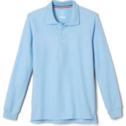 French Toast Toddler Boy's Long Sleeve Pique Polo - Blue