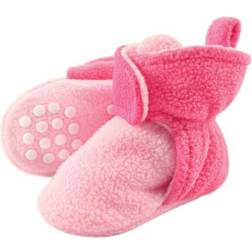 Luvable Friends Baby Fleece Booties - Light Pink/Dark Pink