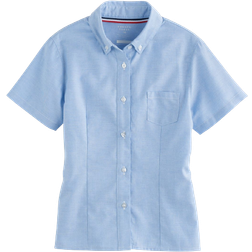 French Toast Girl's Short Sleeve Oxford Shirt - Blue