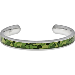 Lynx Camouflage Cuff Bracelet - Silver/Green