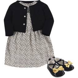 Little Treasures Cardigan, Dress and Shoes Pack of 3 - Leopard (10172473)