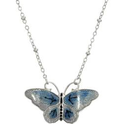 1928 Jewelry Butterfly Pendant Necklace - Silver/Blue