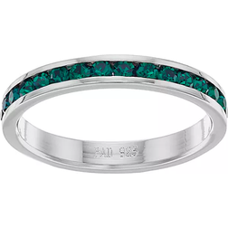 Traditions Jewelry Company May Birthstone Eternity Ring - Silver/Emerald