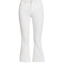 L'agence Kendra Mid Rise Crop Flare Jeans - Blanc