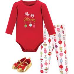 Little Treasures Bodysuit, Pant and Shoe Set - Glitzmas