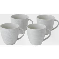 Royal Doulton Maze Grill Mixed Pattern White Mug (Set of 4) Mug 37.2cl 4pcs