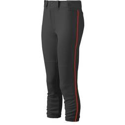 Mizuno Women's Belted Piped Softball Pant - Black/Red