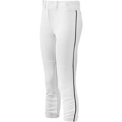 Mizuno Women's Belted Piped Softball Pant - White/Black