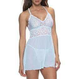 Jezebel Renee Babydoll W/G-String - Bridal Blue