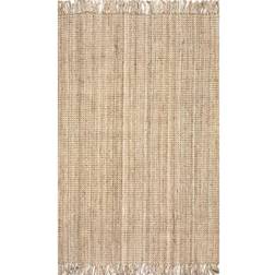 Nuloom Hand Woven Chunky Loop Jute Area Rug Natural, Brown 3x5"