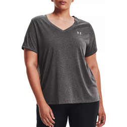 Under Armour Tech Twist V-Neck T-shirt Women - Carbon Heather