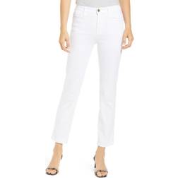 Frame Le High Rise Straight Ankle Jeans - Blanc