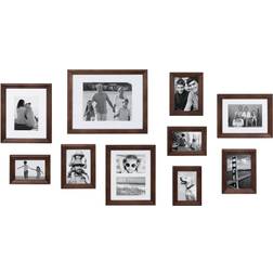 Kate & Laurel 10pc Bordeaux Frame Box Set Brown Photo Frame 10pcs