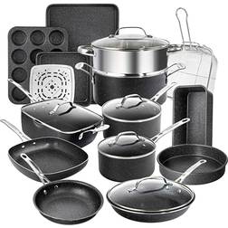 Granitestone Diamond Titanium Nonstick Cookware Set with lid 20 Parts