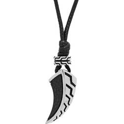 Lynx Canine Tooth Pendant Necklaces - Silver/Black