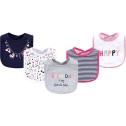 Little Treasures Cotton Drooler Bibs 5-pack Happy Rainbow