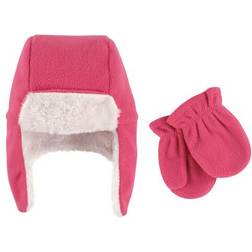 Hudson Infant Trapper Hat and Mitten Set - Dark Pink (10151525)