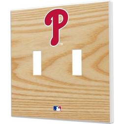 Strategic Printing Philadelphia Phillies Baseball Bat Design Double Toggle Light Switch Plate