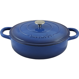 Crock-Pot Artisan 5-Quart Enameled Cast Iron Braiser Pan, Teal Ombre con coperchio 4.7 L