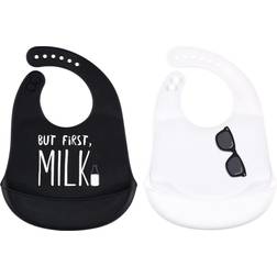 Little Treasures Silicone Bibs But First Milk 2-pack