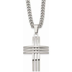 Chisel Cross Necklace - Silver