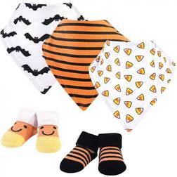 Hudson Bandana Bib and Socks Set Candy Corn 5-pack