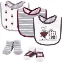 Hudson Cotton Bib and Sock Set Drop The Beet 5-pack