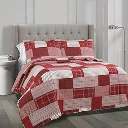 Lush Decor Greenville Duvet Cover Red (233.68x223.52cm)