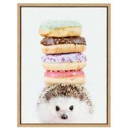 Kate & Laurel Sylvie Hedgehog Donuts by Amy Peterson Framed Art 45.7x61cm