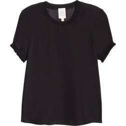 Cinq A Sept Lenny Short-Sleeve Silk Top