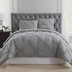 Truly Soft Pleated Duvet Cover Grey (228.6x228.6cm)