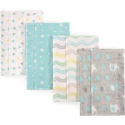 Luvable Friends Flannel Burp Cloth Gray Elephant 4-pack