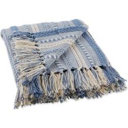 Design Imports Braided Striped Blankets Blue (152.4x127cm)