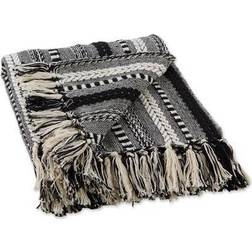 Design Imports Braided Striped Blankets Black (152.4x127cm)