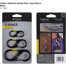 Nite Ize S Biner Slidelock Stainless Key Ring 3 Units One Size Black