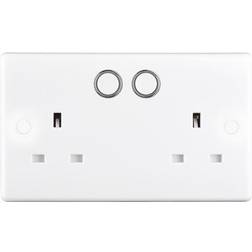 BG Home Automation 2G White Switch Socket