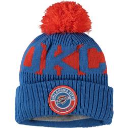 New Era Oklahoma City Thunder Sport Cuffed Knit Beanies with Pom Youth