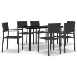 vidaXL 3099266 Patio Dining Set, 1 Table incl. 6 Chairs
