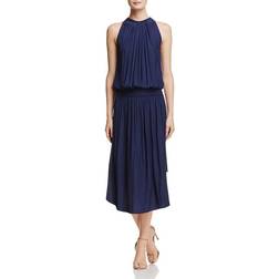 Ramy Brook Audrey Smocked Midi Dress - Navy