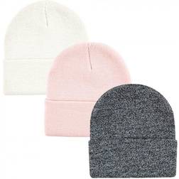 Hudson Baby Knit Cuffed Beanie 3-Pack - Pink White (10115127)