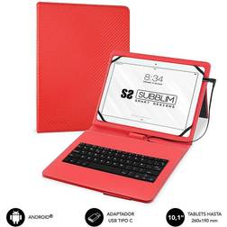 SUB-KT1-USB002 Rosso Micro-USB Qwerty Spagnolo