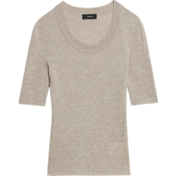 Theory Leenda Scoop Neck Sweater - Classic Khaki