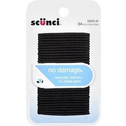 Scunci No Damage Ponytail Holder, Black, 34 Count False