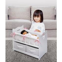 Badger Basket White Rose Doll Crib with Baskets White